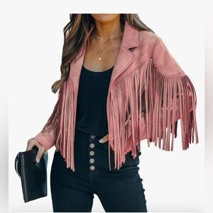 Women's Pink Fringe Jacket